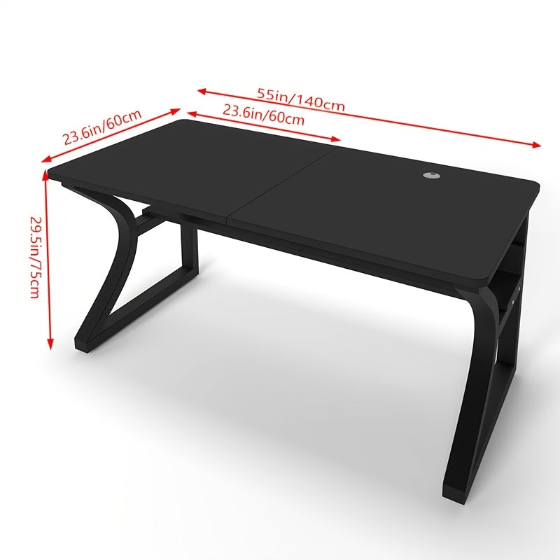 55in-Gaming Computer Desk, Computer Desk with Storage, Home Office Desks & Workstation