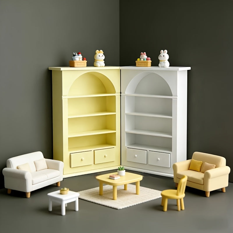 1 Arched Mini Storage Shelf | Multi-Layer Plastic Model House, No Assembly Required