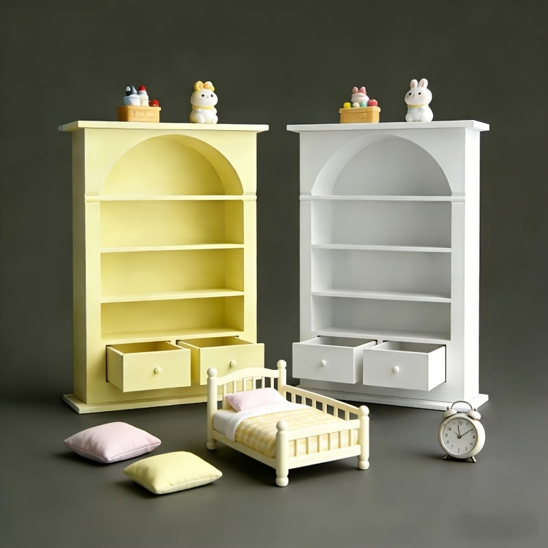 1 Arched Mini Storage Shelf | Multi-Layer Plastic Model House, No Assembly Required
