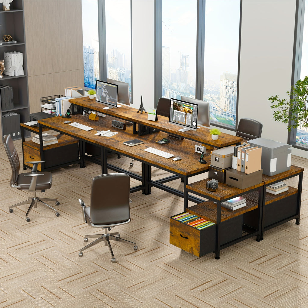 EnHomee 57-inch Computer Desk with Power Outlets & Ports