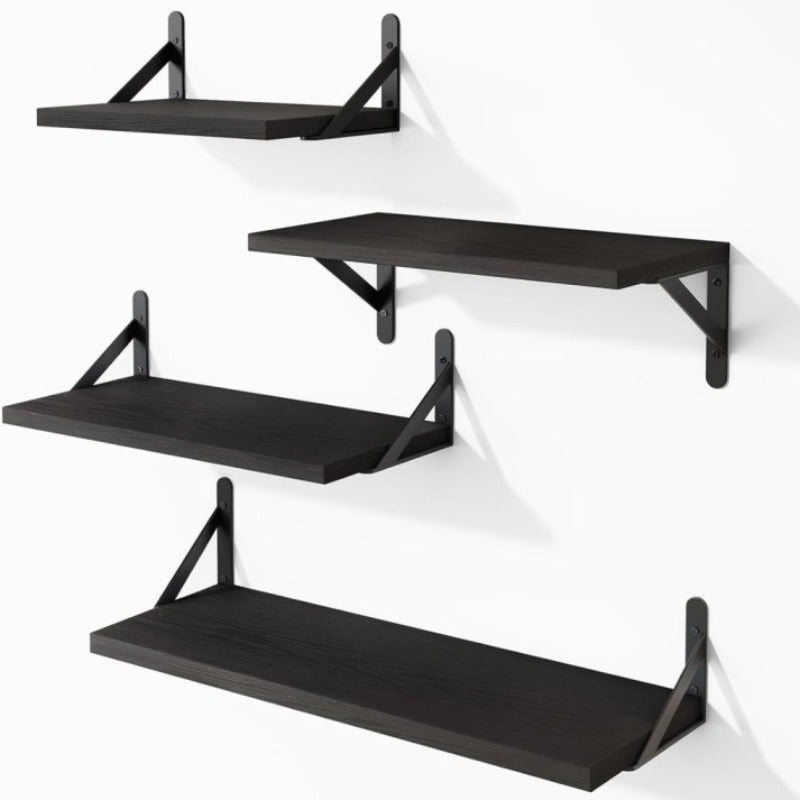Wall-Mounted Floating Shelf - Solid Wood Modern Minimalist Shelf with Hidden Mounting
