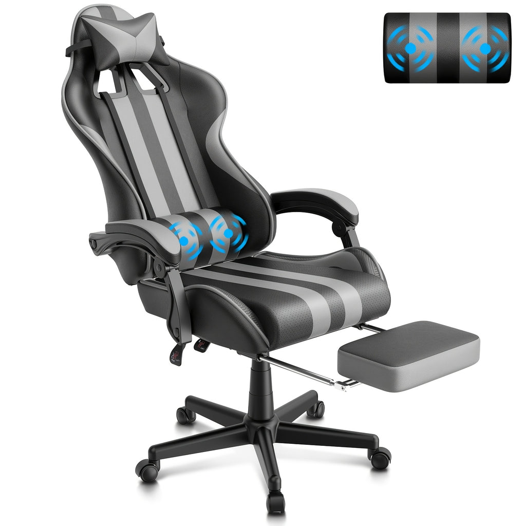 Ergonomic Gaming Chair | Pu Leather, Headrest And Lumbar Support, Adjustable Backrest
