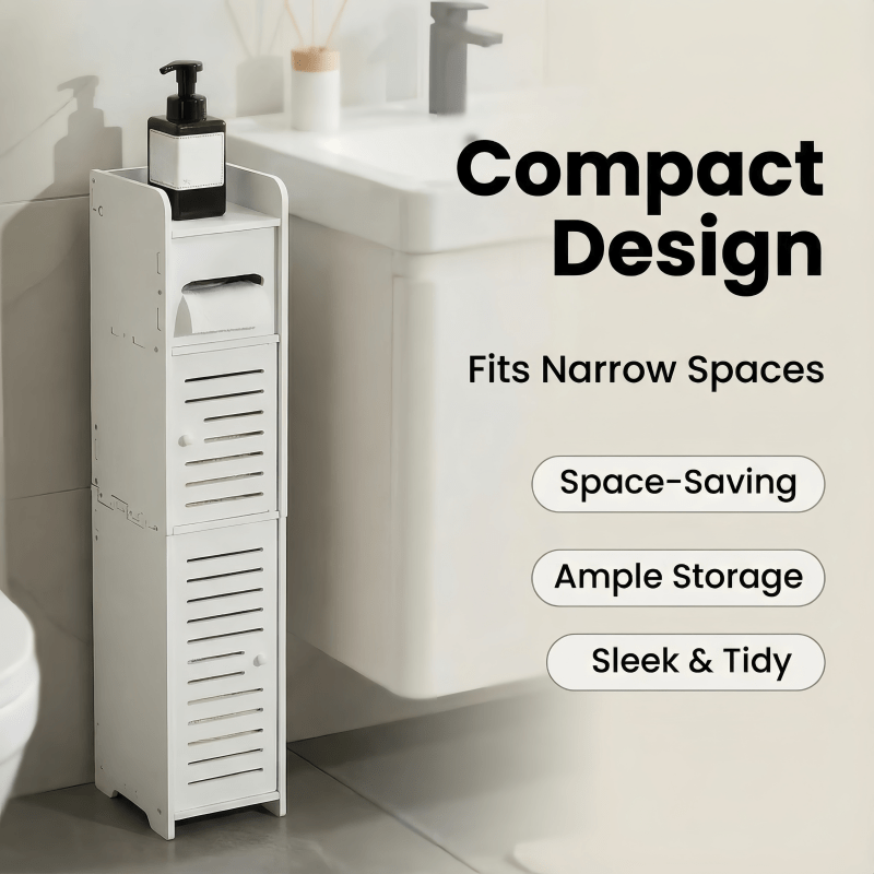 Slim Space-Saving Storage Cabinet Suitable for Small Spaces