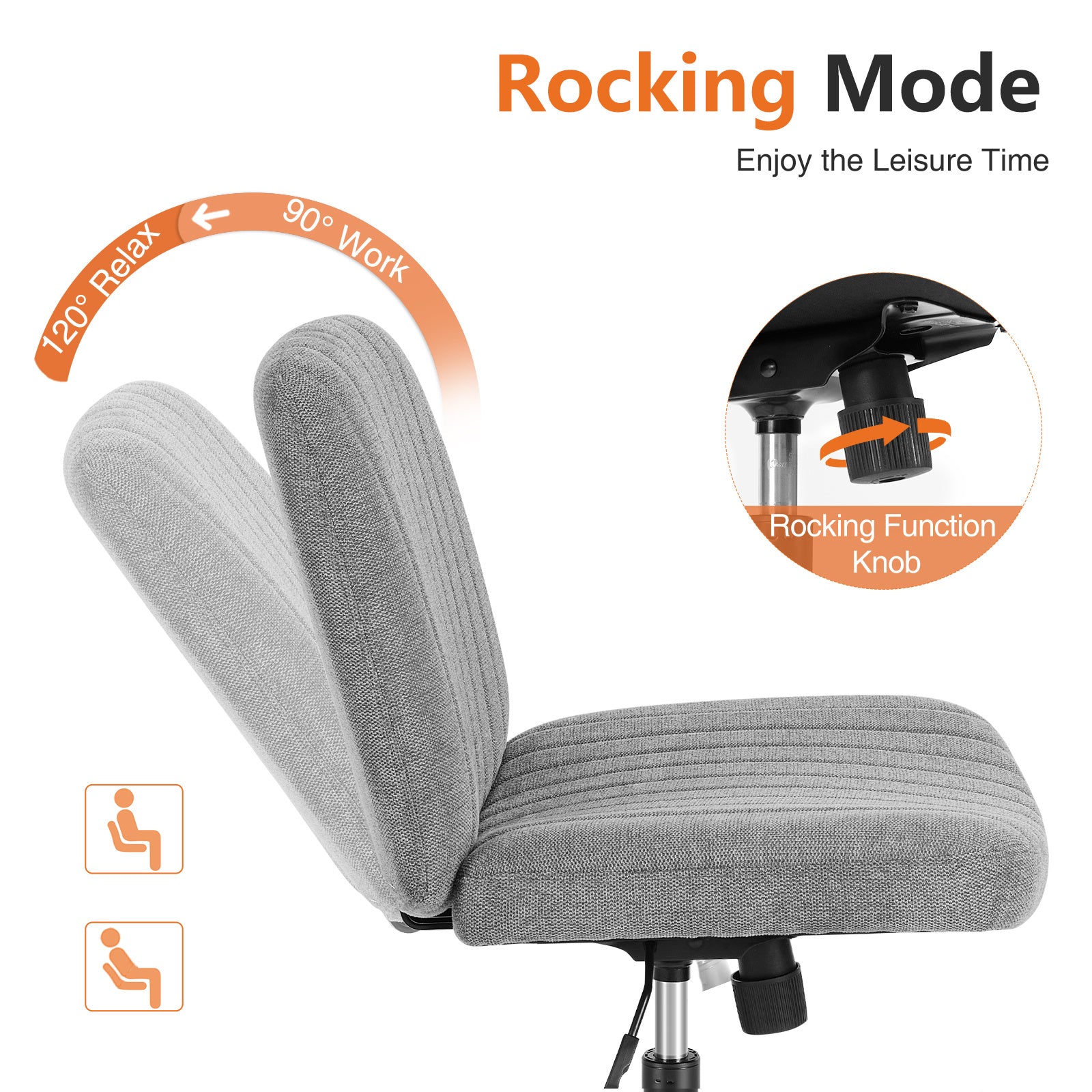 OLIXIS Criss Cross Chair Legged, Fabric Armless Office Desk Chair with Wheels