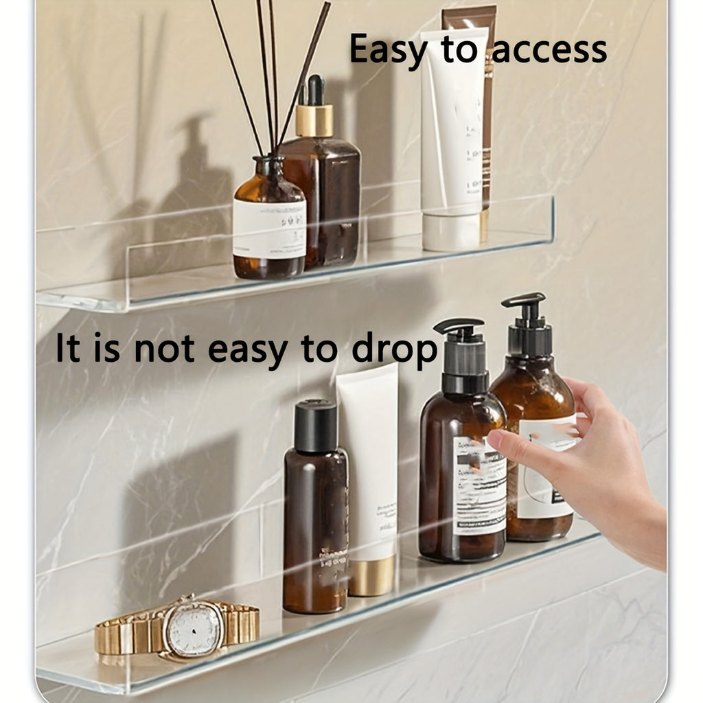 Simple Practical Rack Transparent Acrylic Hanging Wall Rack - 1pc Modern Bathroom Storage Box