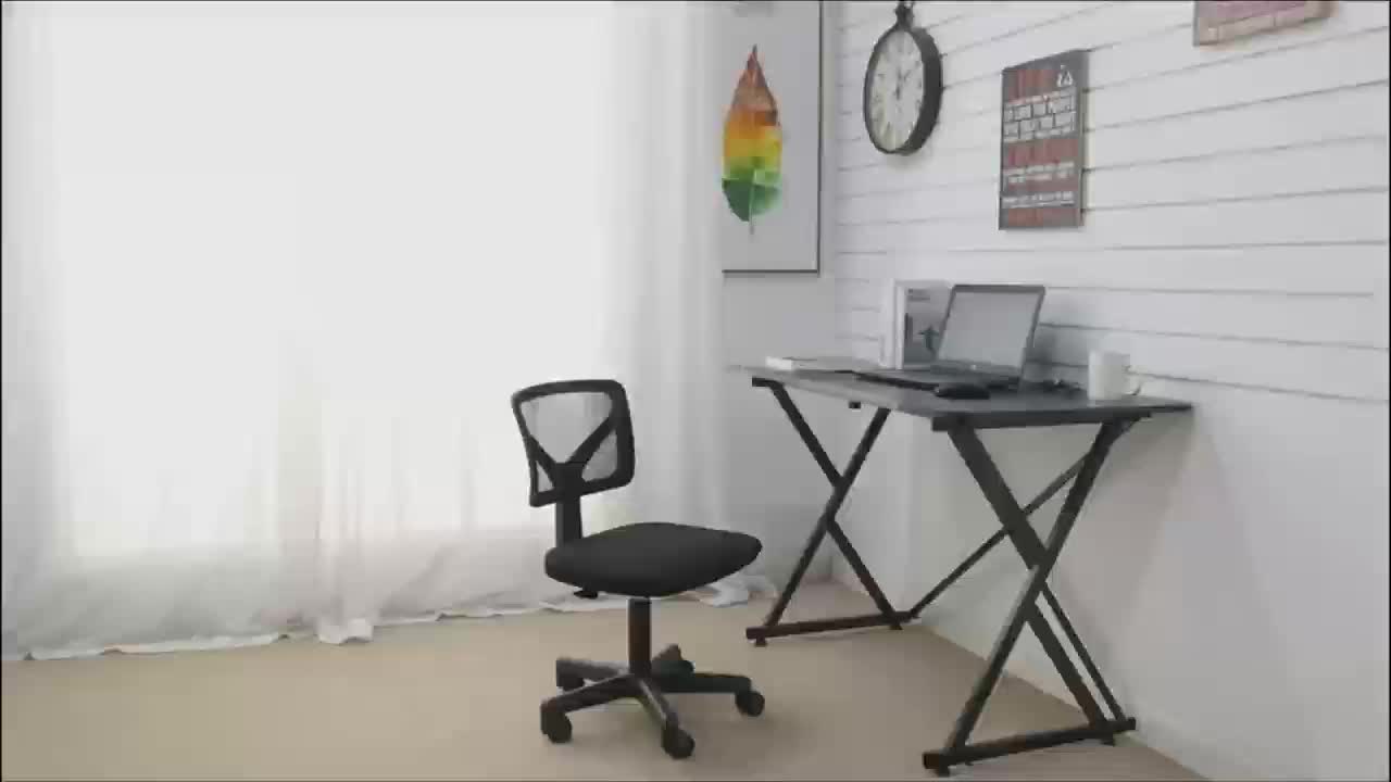 Armless Office Chair, Swivel Rolling Armless Computer Chair with Lumbar Support - Perfect for Home Office