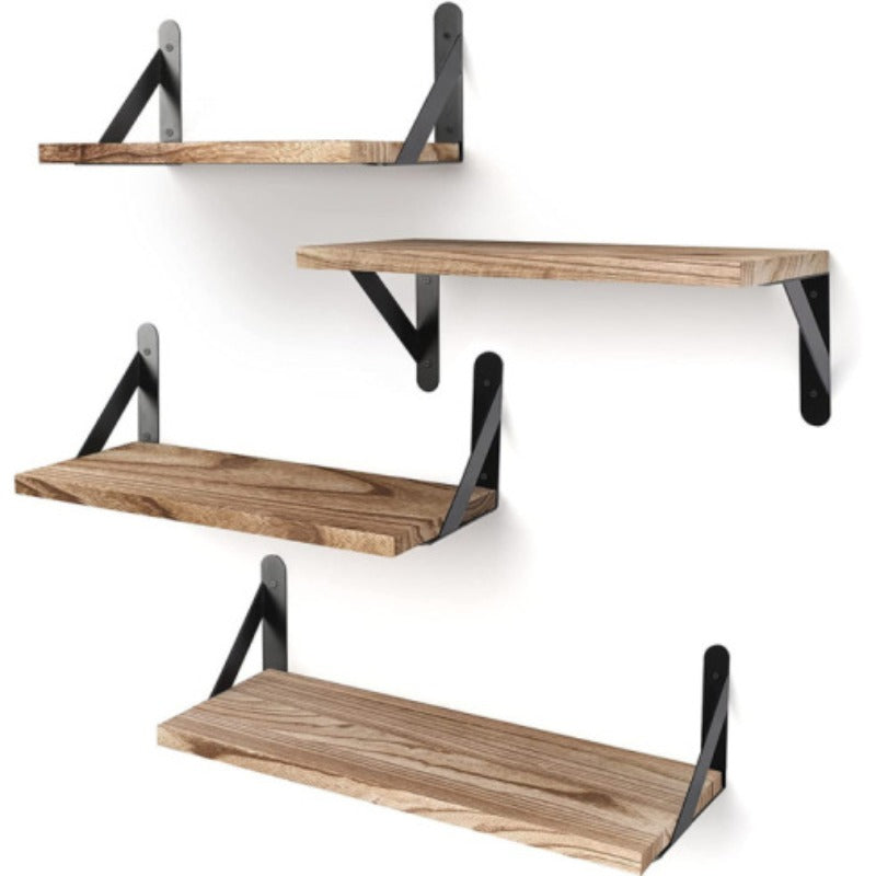 Wall-Mounted Floating Shelf - Solid Wood Modern Minimalist Shelf with Hidden Mounting
