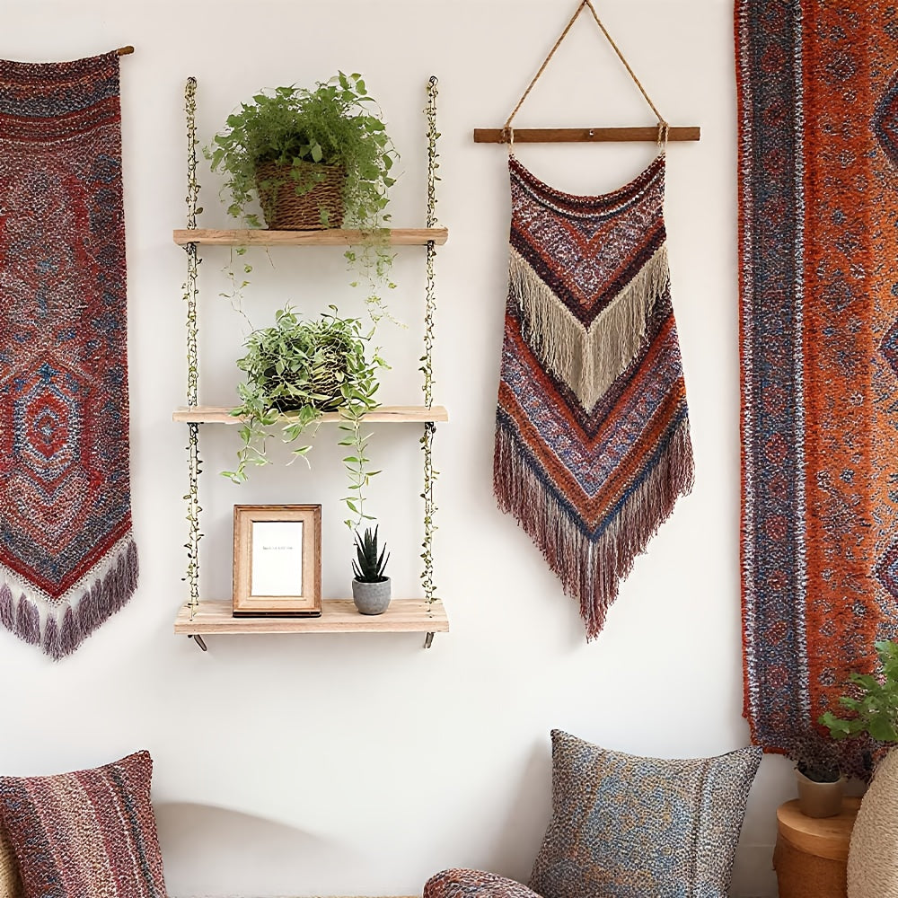 1pc\u002F3pcs Hanging 3 Tier Shelves for Wall with Artificial Ivy Garland