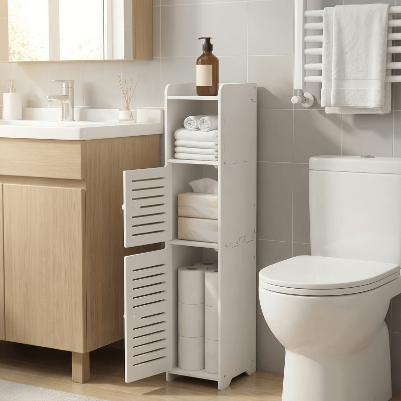 Slim Space-Saving Storage Cabinet Suitable for Small Spaces