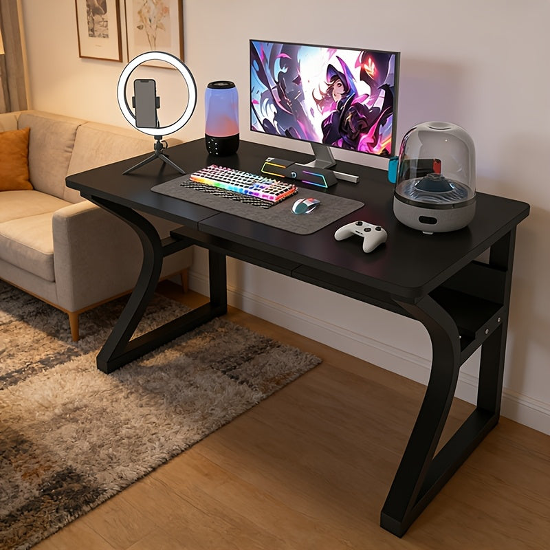 55in-Gaming Computer Desk, Computer Desk with Storage, Home Office Desks & Workstation