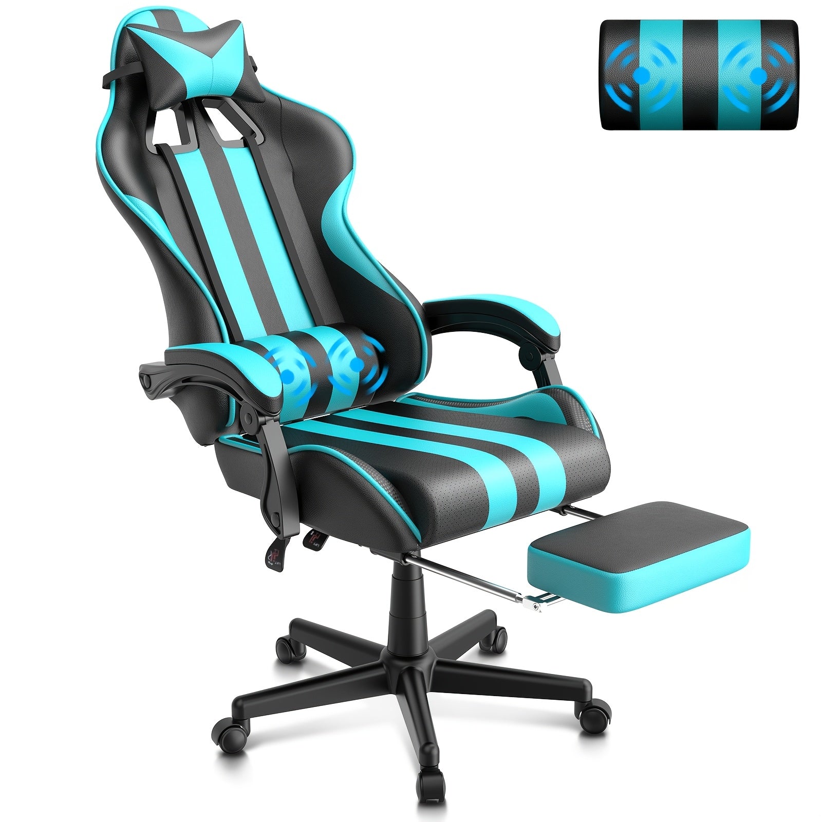 Ergonomic Gaming Chair | Pu Leather, Headrest And Lumbar Support, Adjustable Backrest