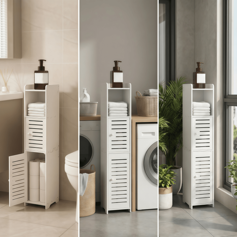 Slim Space-Saving Storage Cabinet Suitable for Small Spaces