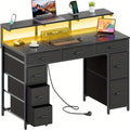 47-inch Modern Computer Desk with 8-Drawer Storage, Gaming Desk w