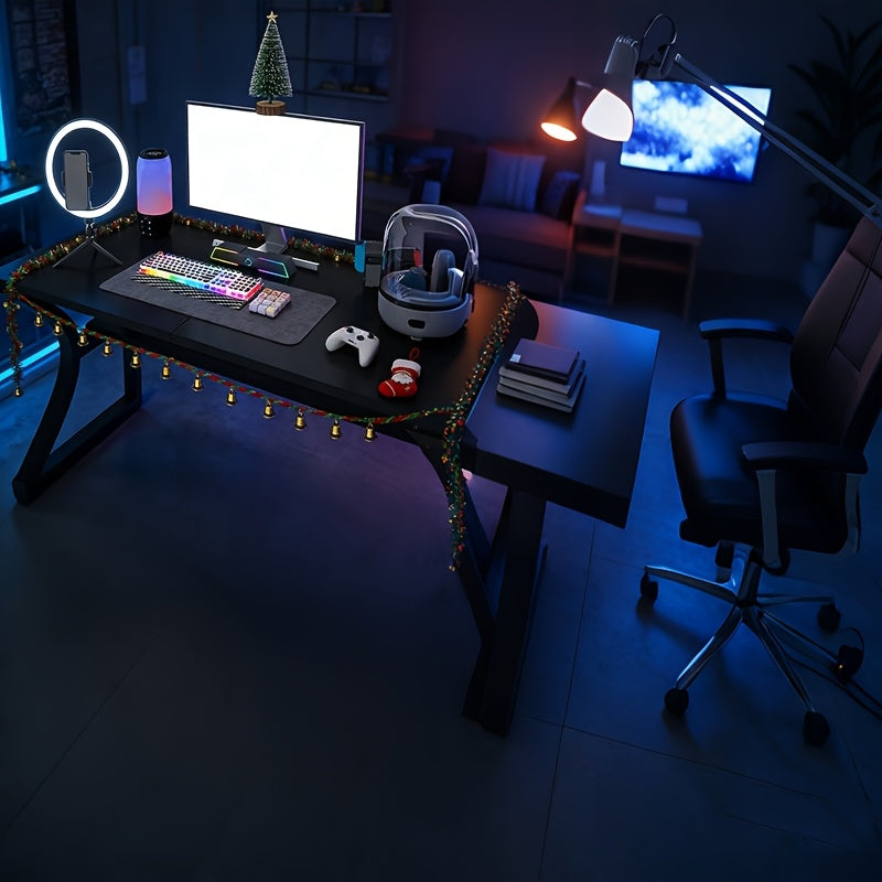 55in-Gaming Computer Desk, Computer Desk with Storage, Home Office Desks & Workstation