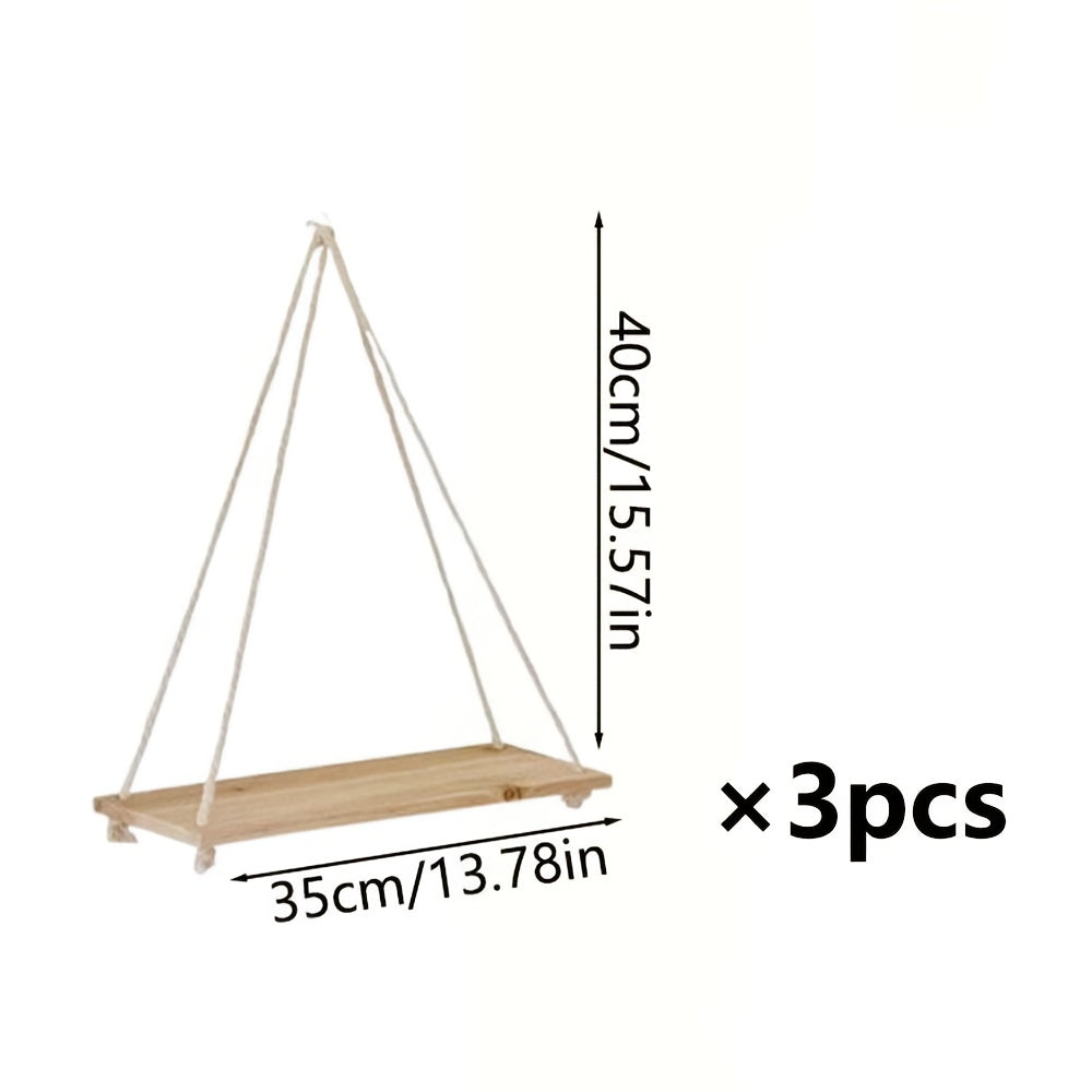 1pc\u002F3pcs Hanging 3 Tier Shelves for Wall with Artificial Ivy Garland