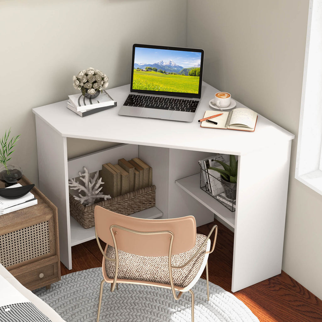 Corner Desk for Small Spaces LIFEZEAL 90° Corner Desk for Small Spaces