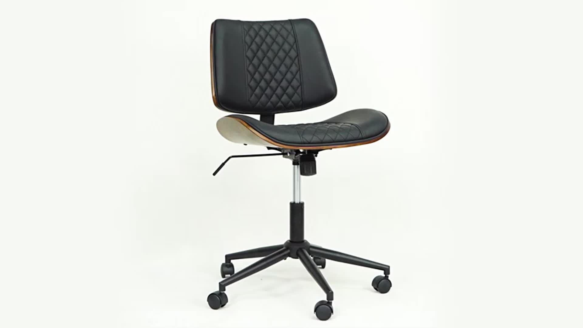 Office Chair Ergonomic Armless Office Chair with Swivel, Adjustable Height & Lumbar Support
