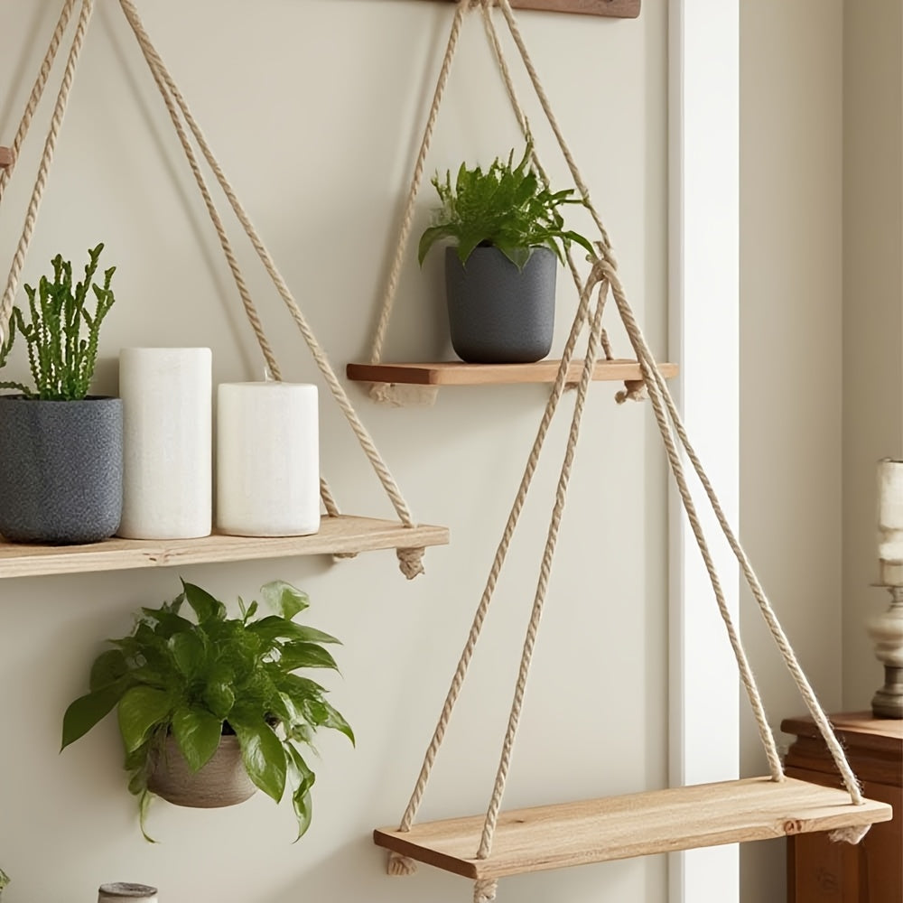 1pc\u002F3pcs Hanging 3 Tier Shelves for Wall with Artificial Ivy Garland