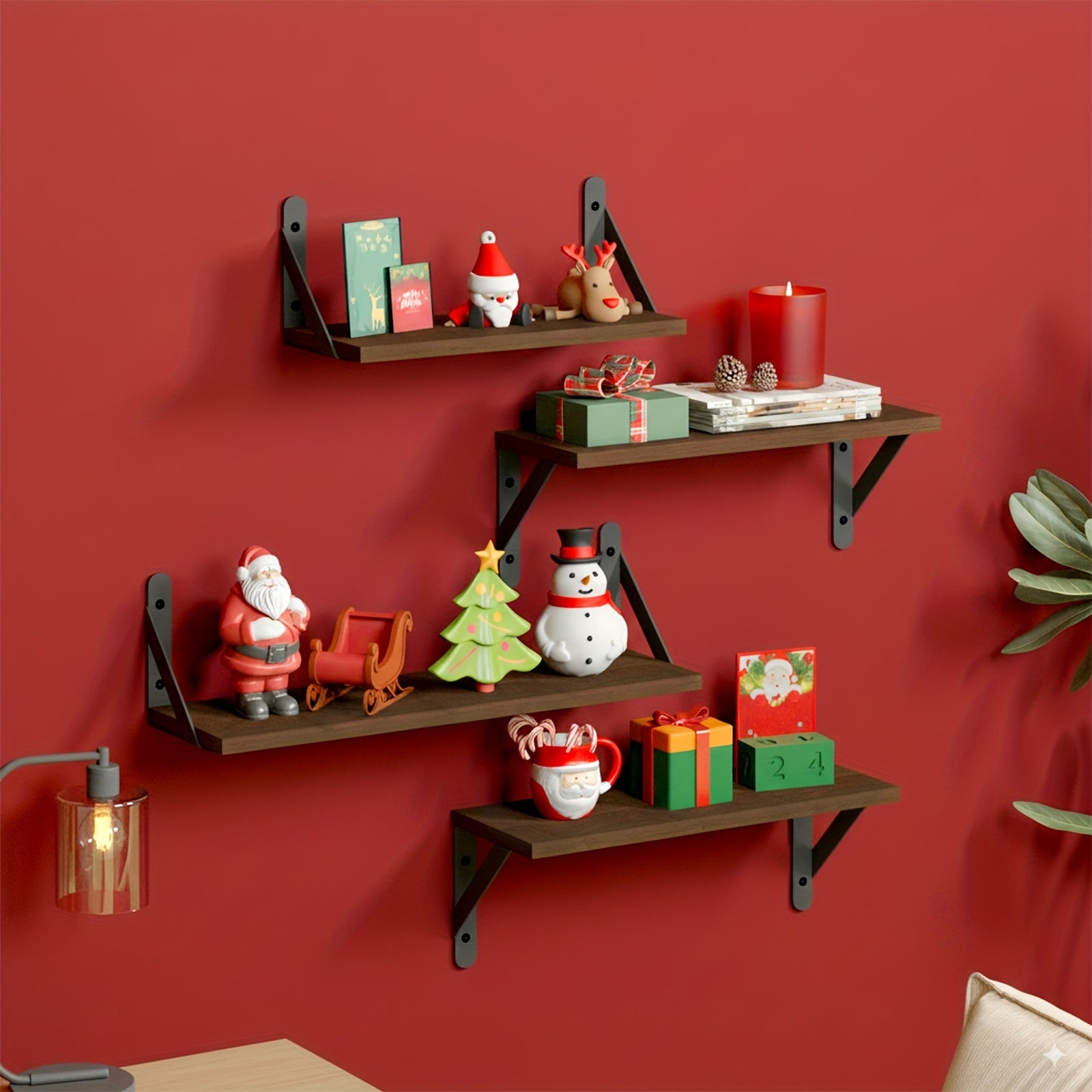 Wall-Mounted Floating Shelf - Solid Wood Modern Minimalist Shelf with Hidden Mounting