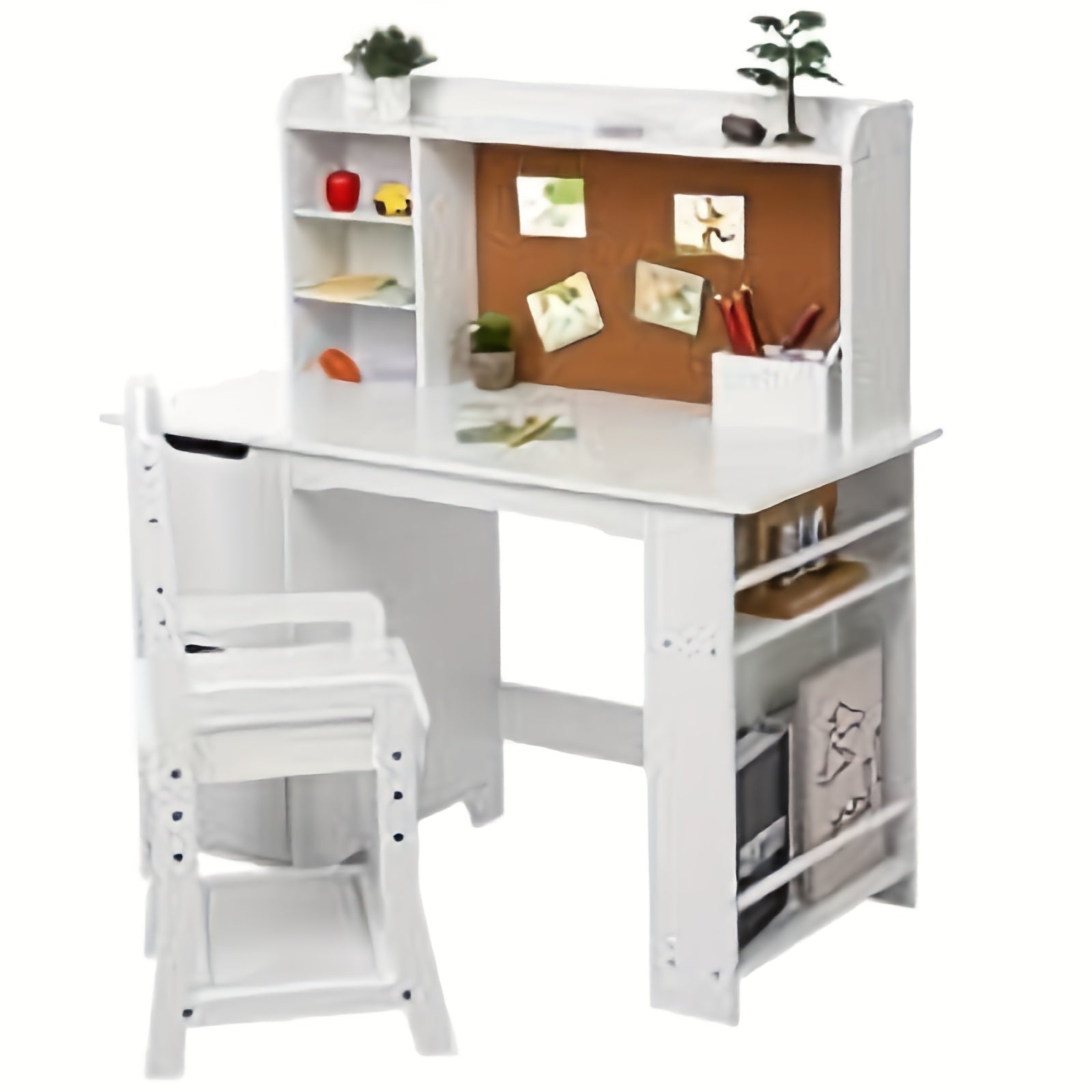 GAOMON Study Desk And Chair Set, Wooden School Learning Table With Storage