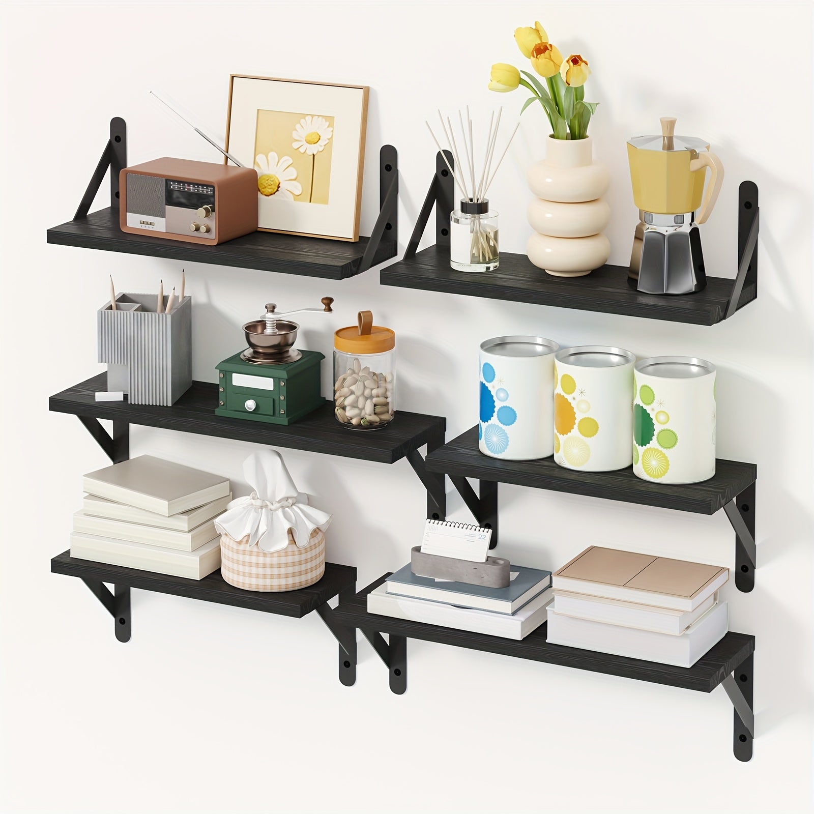Wall-Mounted Floating Shelf - Solid Wood Modern Minimalist Shelf with Hidden Mounting