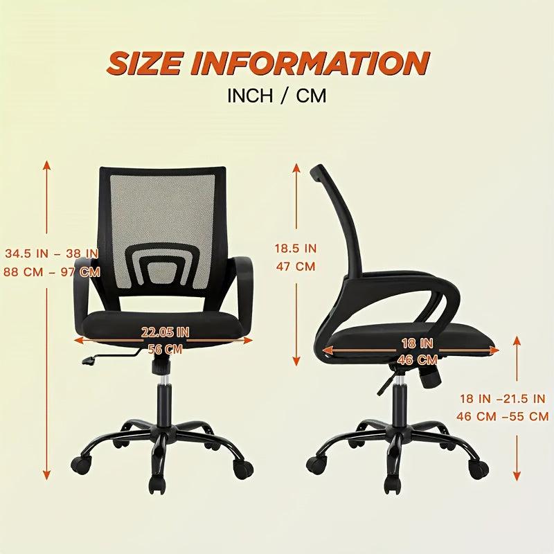 Ergonomic Office Chair with Breathable Mesh Back & Lumbar Support