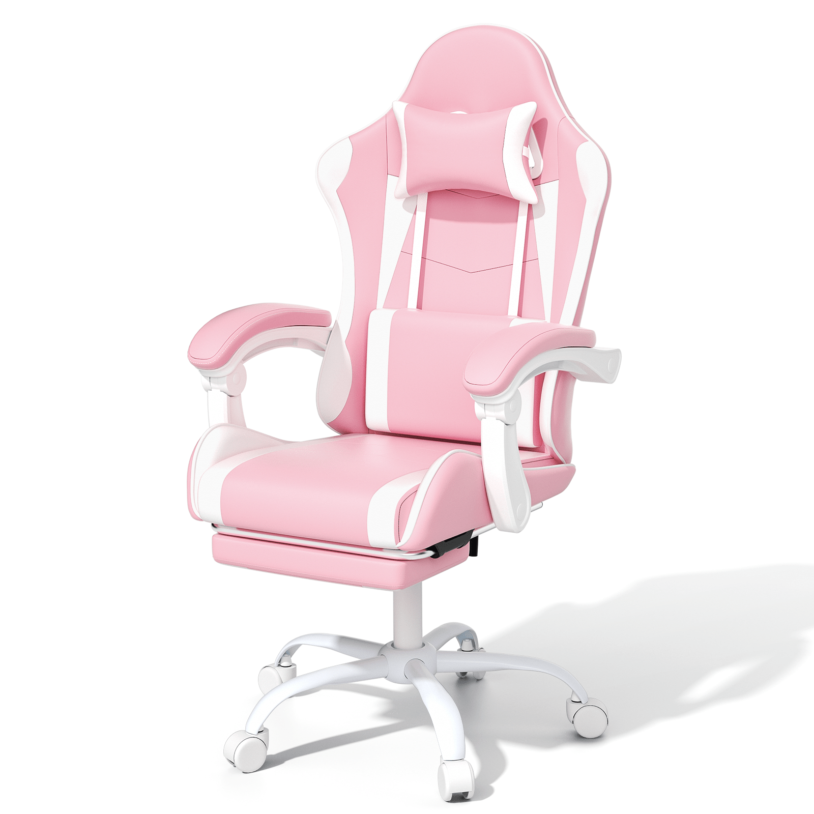 Ergonomic Gaming Chair with Retractable Footrest & Detachable Lumbar Support 360